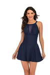 Mesh High Neck Tummy Control Swimdress
