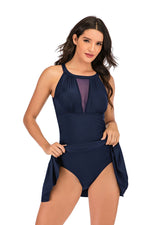Mesh High Neck Tummy Control Swimdress