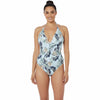 Palm Print Plus Size Swimsuit