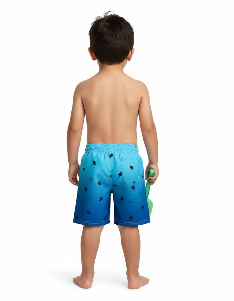 Blue Ombre Turtle Board Shorts