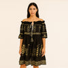 Foil Print Off-Shoulder Dress