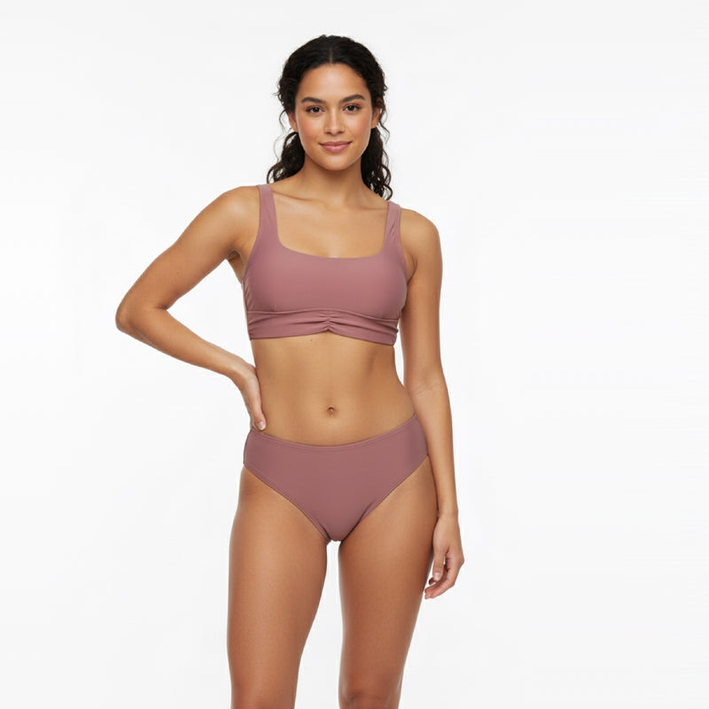 Boho Rhapsody Shirred Back Hipster Bikini Set