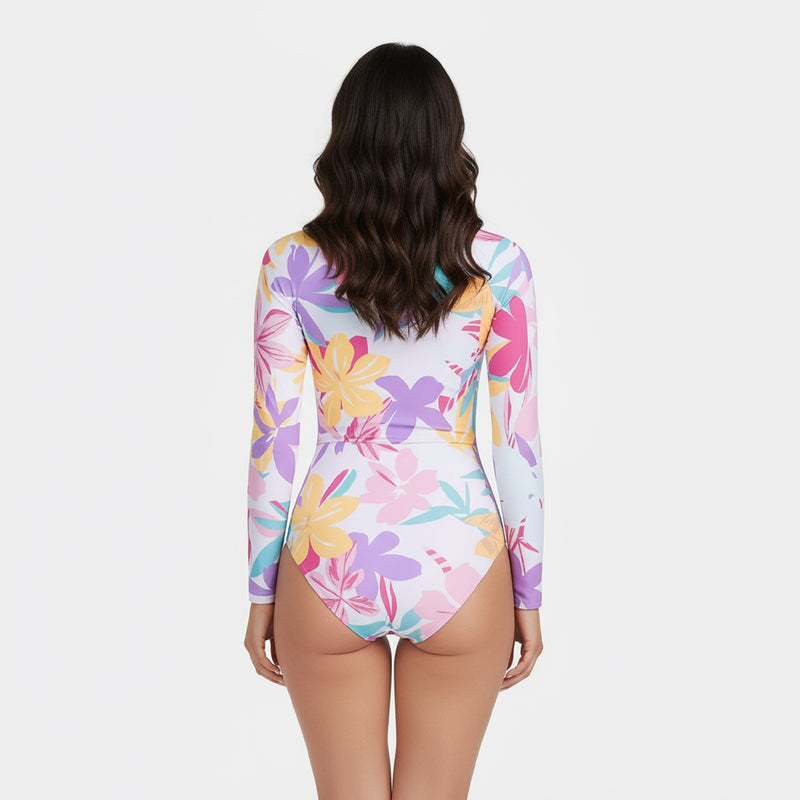 Bunny Tie Cutout Rashguard Swimsuit