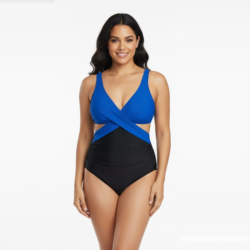 Carly Colorblock Cutout Plus Size Swimsuit