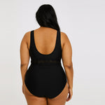 Black Mesh V-neck PLUS SIZE Monokini