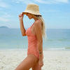 Textured V Neck Shirring Monokini