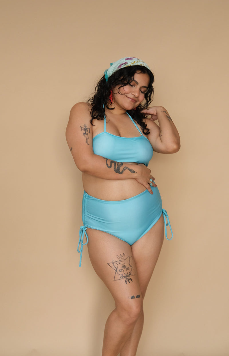 Plus size Bikini Set, Curvy Swimwear, Solid Color Swimwear, Blue Bikini Set, Padded Swimwear, Bikini Set, Trendy Swimwear.