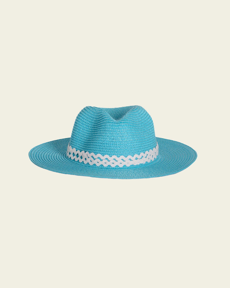 Fedora Straw Hat - Blue
