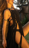 LEA Black Macrame Round Neck