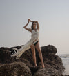 ATHENA White Macrame V Neck