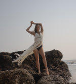 ATHENA White Macrame V Neck