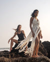 ATHENA White Macrame V Neck