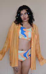 Sunset Slice Plus Size Shirt Coverup