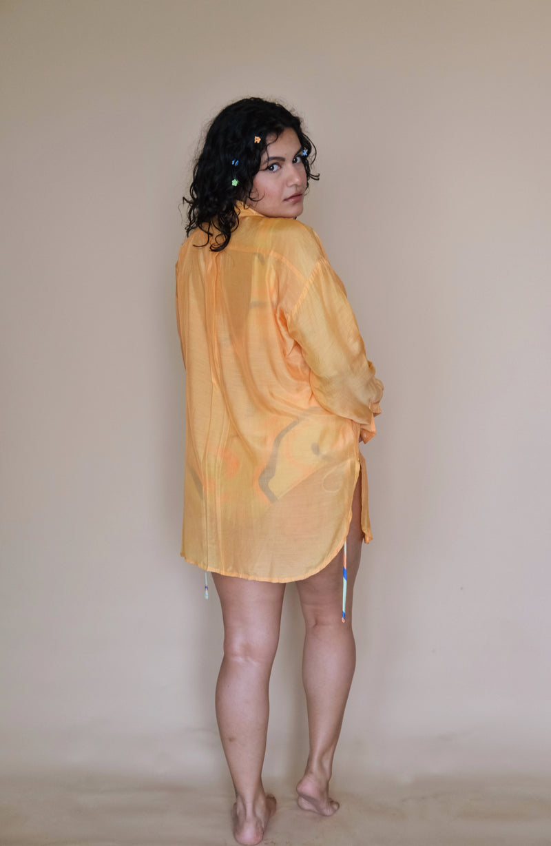 Sunset Slice Plus Size Shirt Coverup