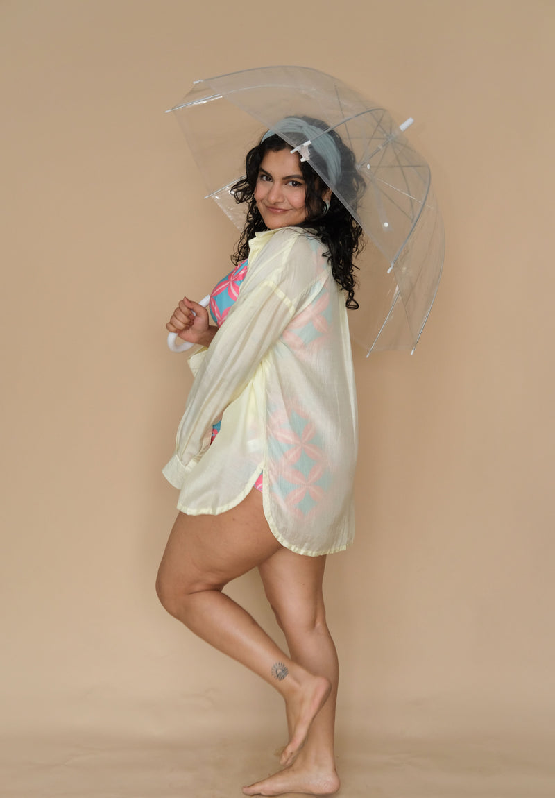 Zesty Lime Plus Size Shirt Coverup