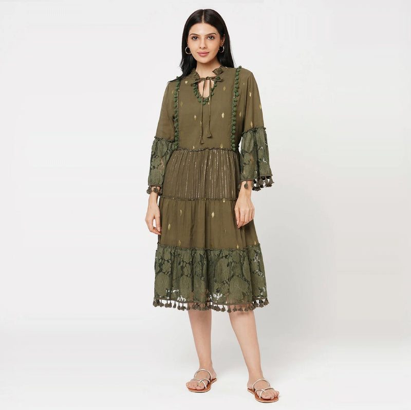Dolce Vita - Midi In Olive Green