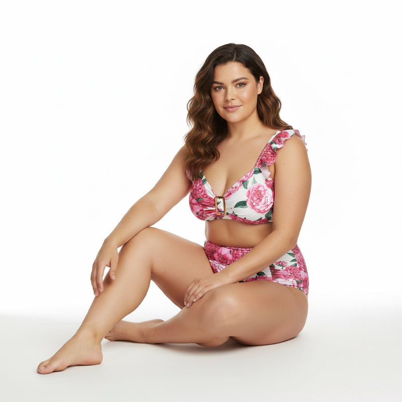 Elegant Ruffle High Waist Bikini Set