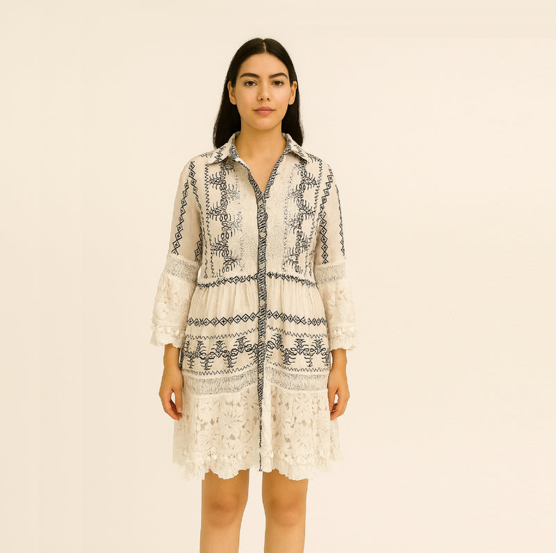 Monochrome Lace Dress