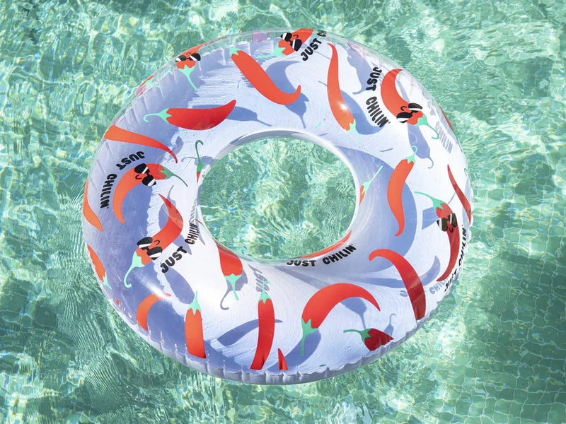 Inflatable pool float with chili pepper design - shop pool floats online - the beach company - buy pool floats near me