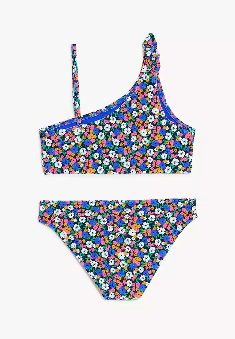 Floral One Shoulder Bikini Set