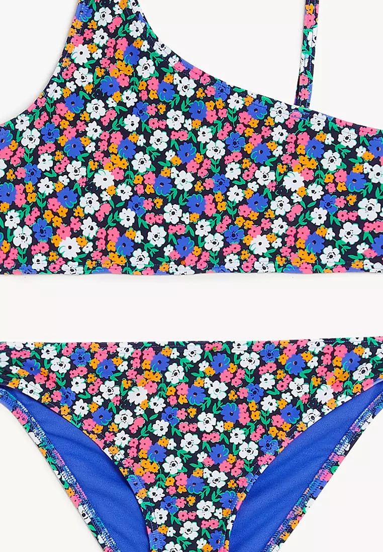 Floral One Shoulder Bikini Set