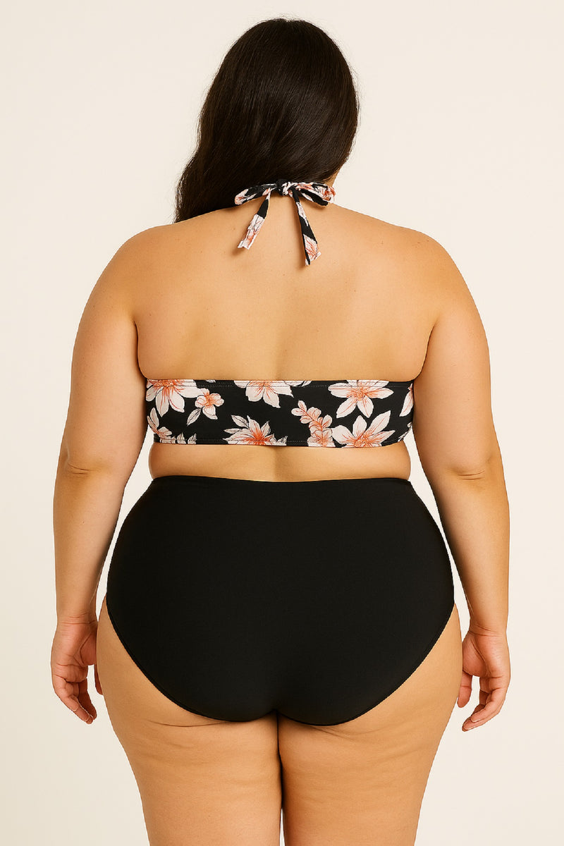 Floral V-Neck Knotted PLUS SIZE Set