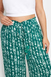 Green Ikat Plus Size Beach Trousers