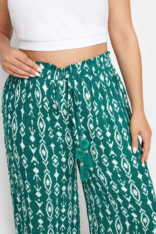 Green Ikat Plus Size Beach Trousers