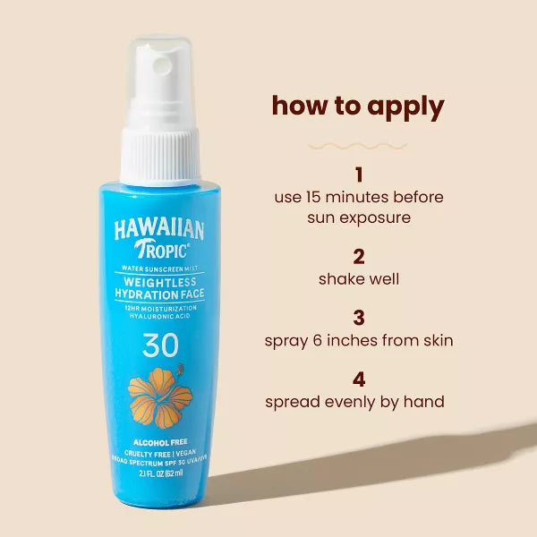 Weightless Hydration Water Face Mist Sunscreen - SPF 30 - 60ml
