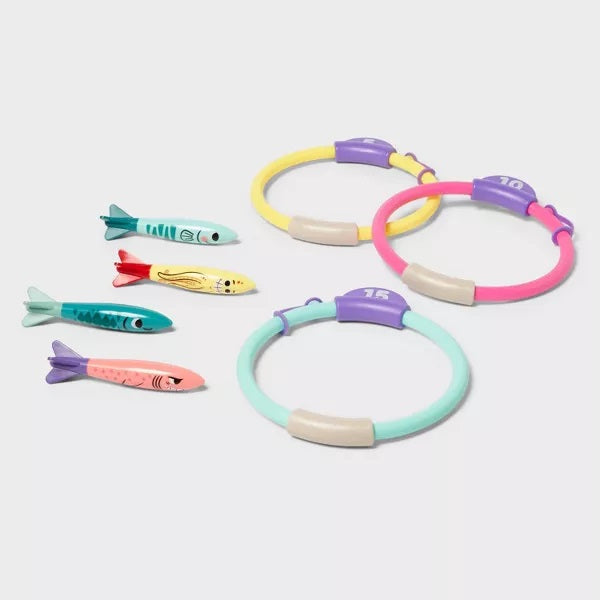 Pool Gliders And Hoops 7pc Set