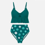 Twist Front Peplum Tankini Set