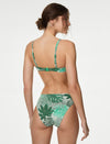 Green Printed Tie Front Bikini Set