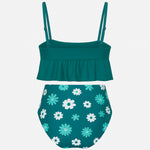 Twist Front Peplum Tankini Set