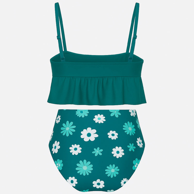 Twist Front Peplum Tankini Set