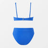 Jacquard Keyhole Bralette & High Waist Cheeky Bikini Set