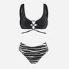 Tunnel Wrap Tie Mid Waist Bikini Set