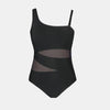Plus Size Mesh One Shoulder Swimsuit