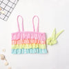 Multicolor Frilled 2pcs Bikini Set