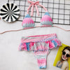 Rainbow Skies Ruffle Mesh Bikini Set