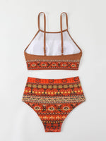 Tribal Print High Waisted Bikini Set