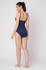 Seashell Textured Ruched Tummy Control One-Piece