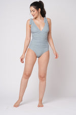 Painterly Stripe Ruched Tummy Control Swimsuit