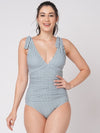 Painterly Stripe Ruched Tummy Control Swimsuit