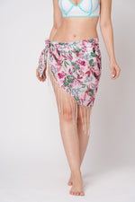 Mix Leaf Print Pareo with Tassels
