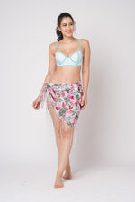 Mix Leaf Print Pareo with Tassels