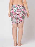 Mix Leaf Print Pareo with Tassels