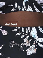 Floral Print V-Neck Plus Size One Piece