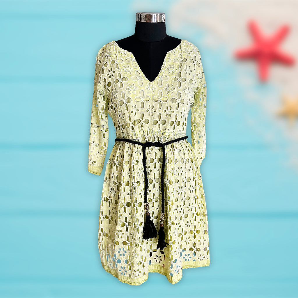 The Beach Company - shop beachwear online in india - Fancy beach dress for ladies - Womens Eyelet dress - Online beach and resortwear shop