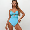 Eyelet Cutout & Contrast Trim Swimsuit