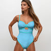 Eyelet Cutout & Contrast Trim Swimsuit